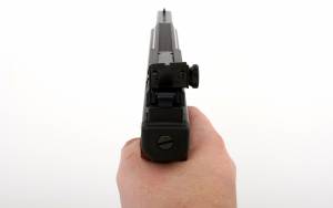 aiming a gun